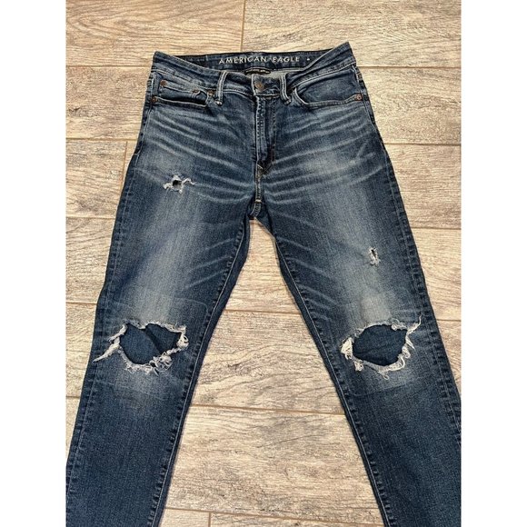 American Eagle Jeans 29 x 32 Slim Next Level Airflex Denim Destroyed 29x32 - Picture 2 of 10